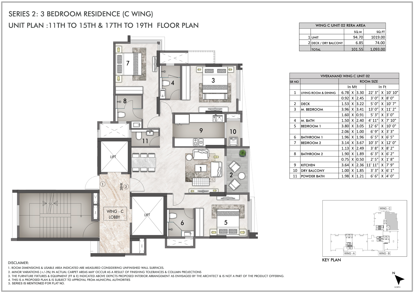 3 BHK Floor Plan